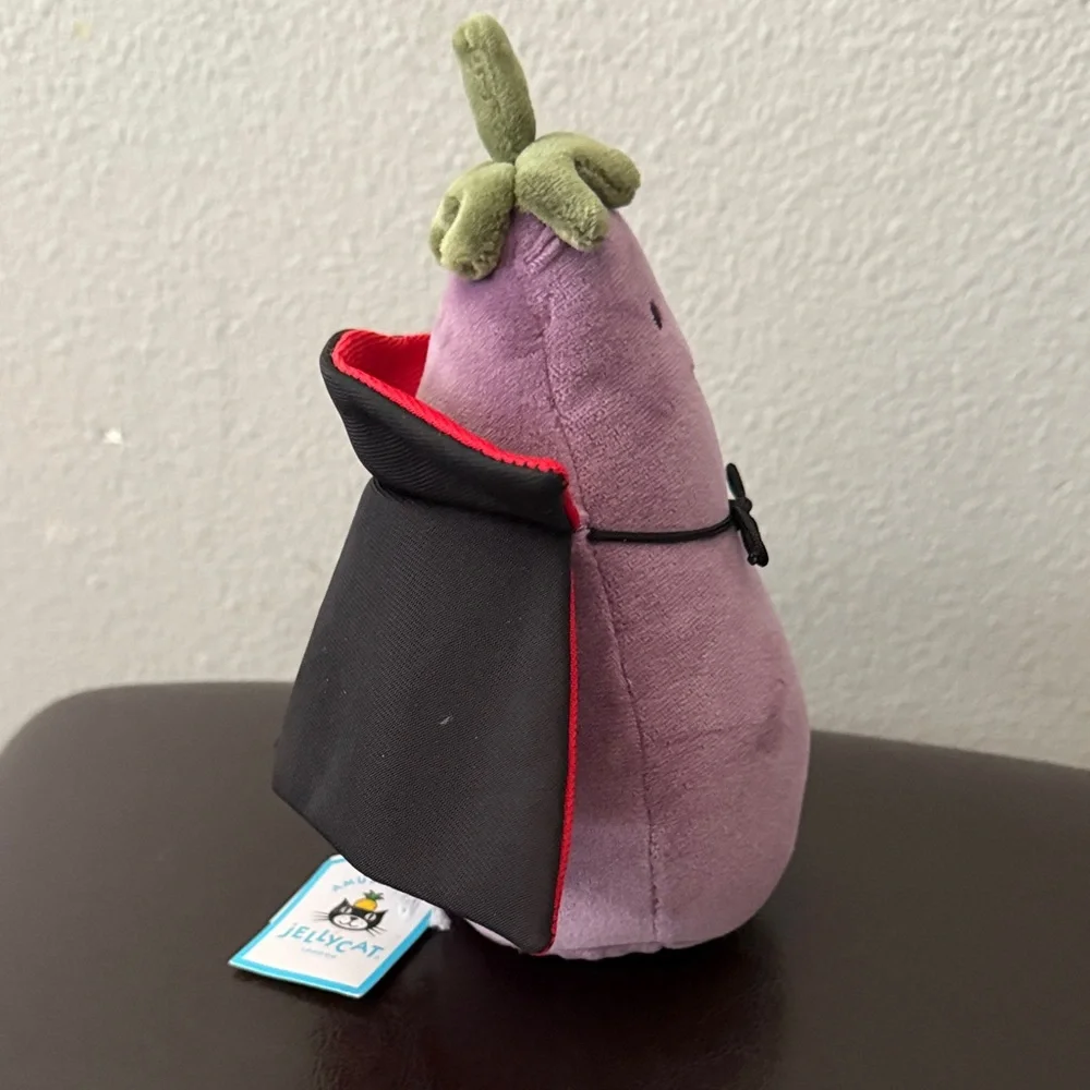 Retired NEW Jellycat Vivacious Eggplant Vampire Halloween Plush Spooky FAST SHIP - Picture 4 of 8